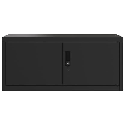 File Cabinet Black 90X40X145 Cm Steel