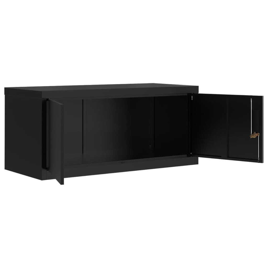 File Cabinet Black 90X40X145 Cm Steel