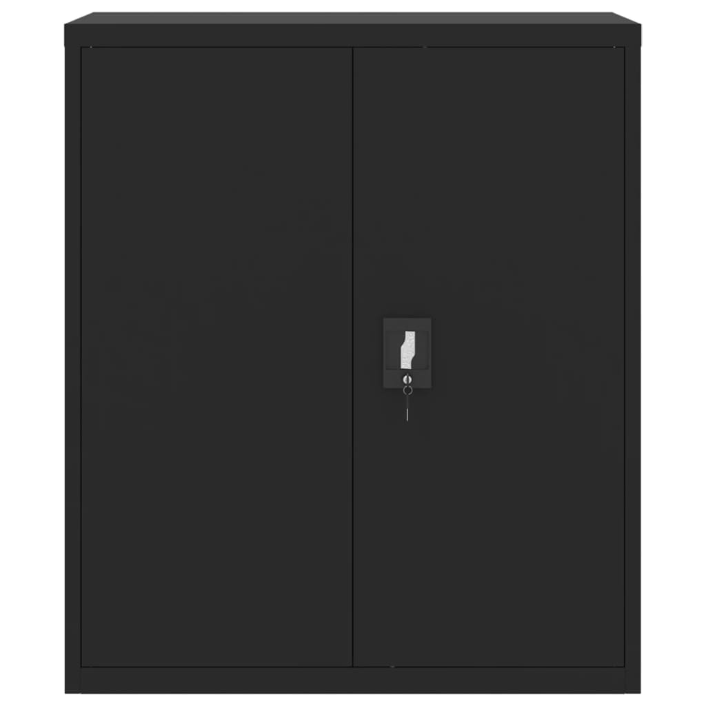 File Cabinet Black 90X40X145 Cm Steel