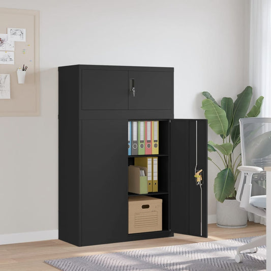 File Cabinet Black 90X40X145 Cm Steel