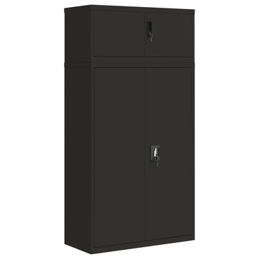 File Cabinet Black 90X40X180 Cm Steel