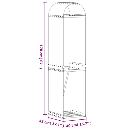 Log Holder Light Grey 40X45X170 Cm Galvanised Steel