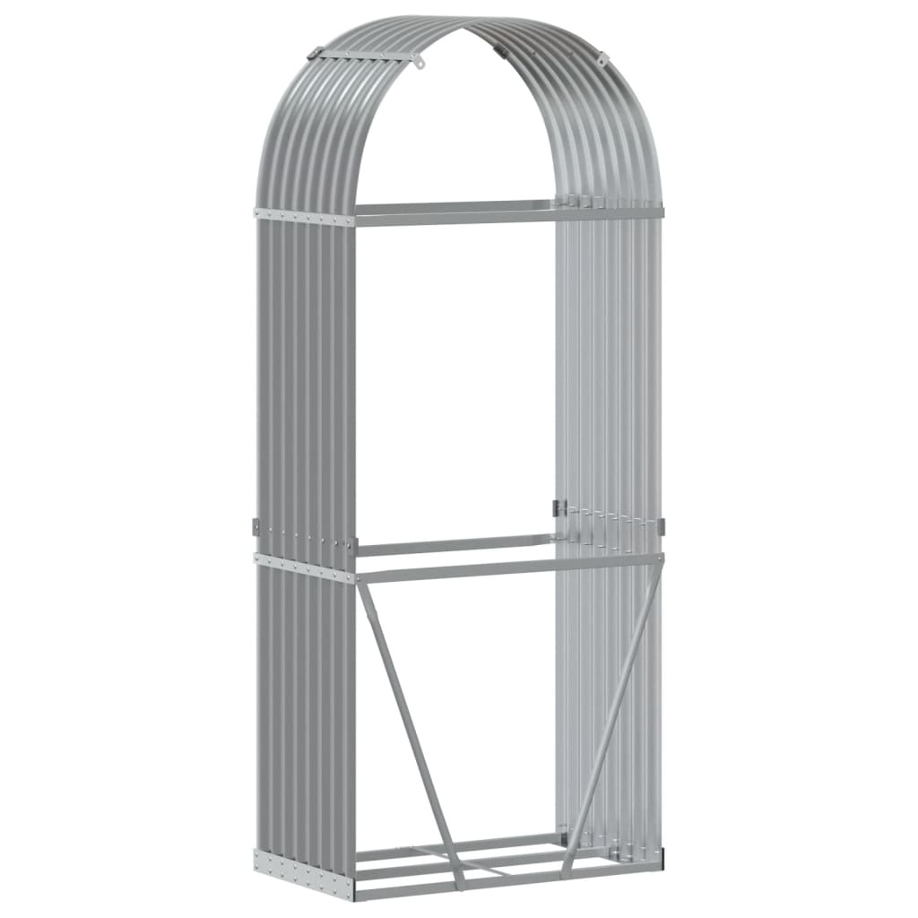 Log Holder Light Grey 80X45X190 Cm Galvanised Steel