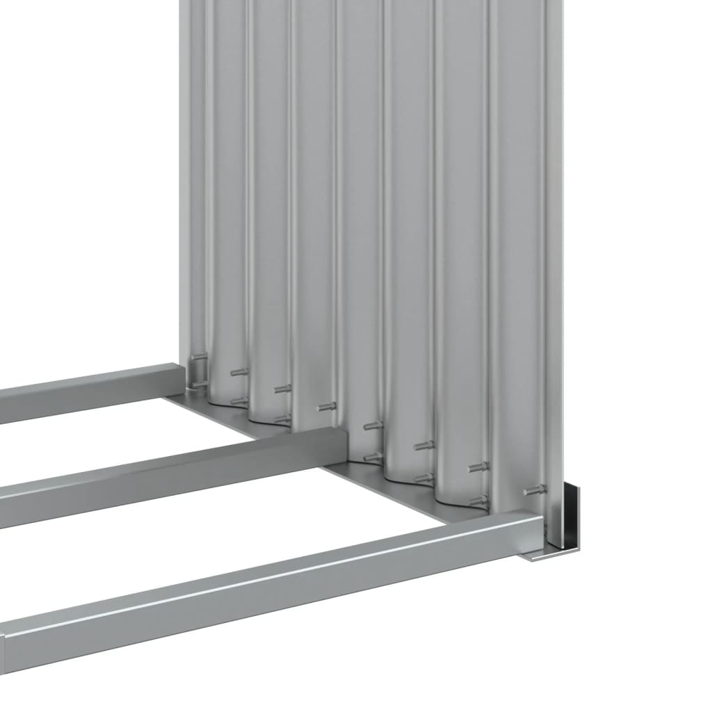 Log Holder Light Grey 120X45X140 Cm Galvanised Steel