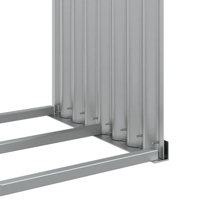 Log Holder Light Grey 120X45X140 Cm Galvanised Steel