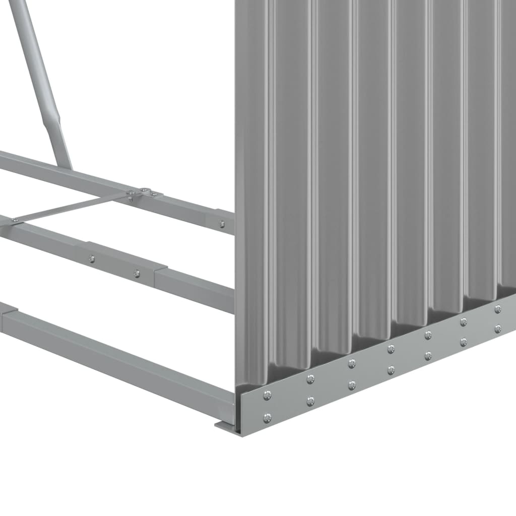 Log Holder Light Grey 120X45X140 Cm Galvanised Steel