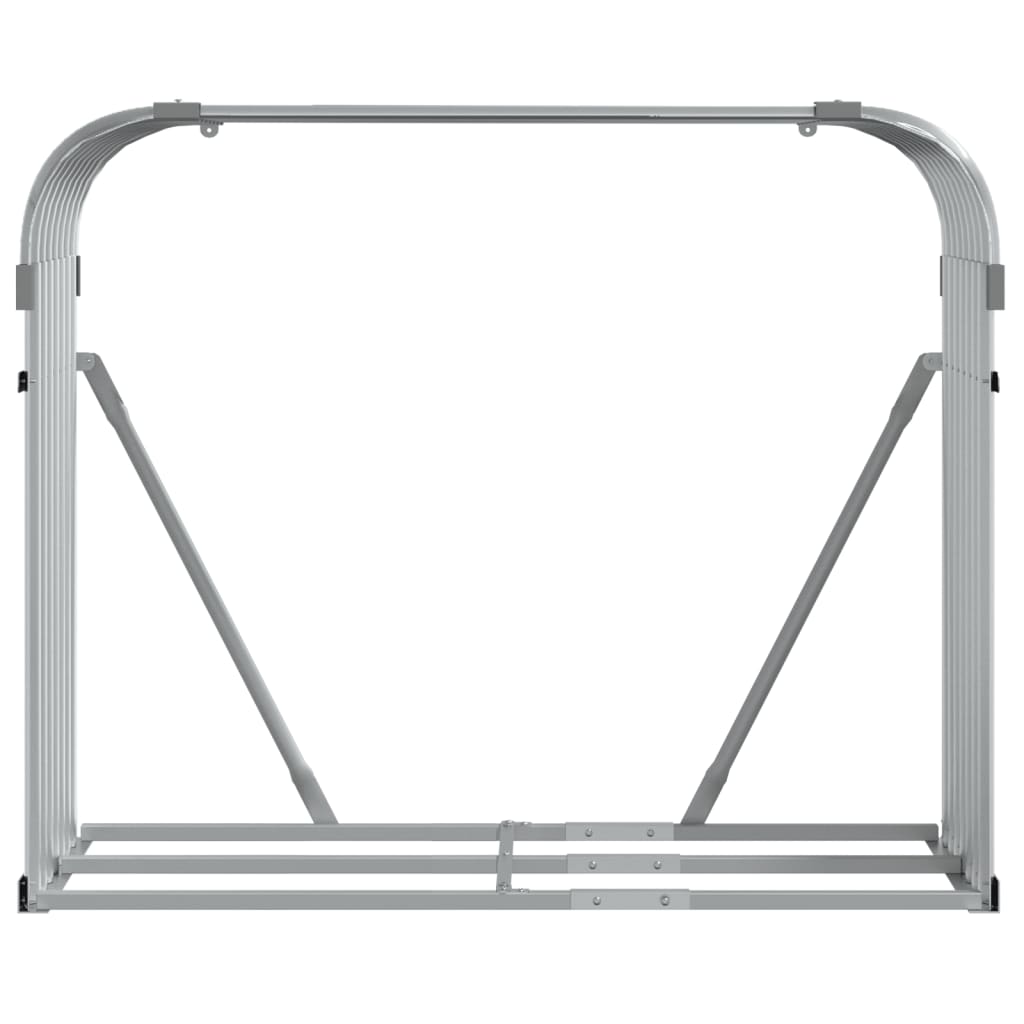 Log Holder Light Grey 120X45X100 Cm Galvanised Steel