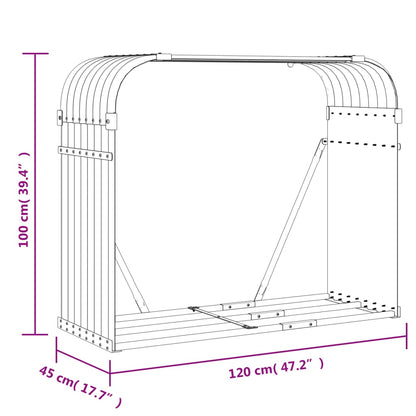 Log Holder Light Grey 120X45X100 Cm Galvanised Steel