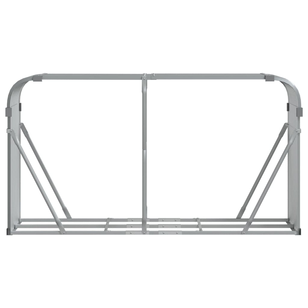 Log Holder Light Grey 180X45X100 Cm Galvanised Steel