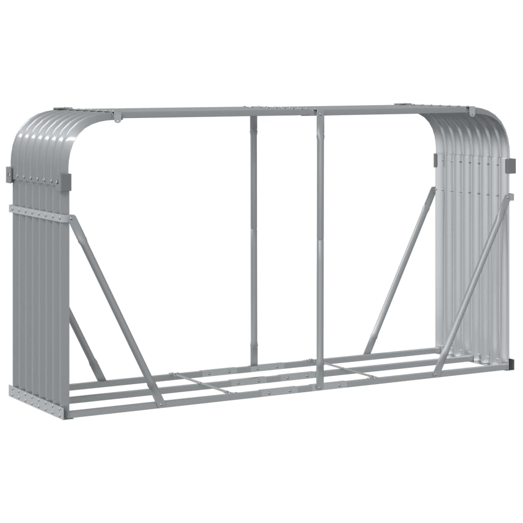 Log Holder Light Grey 180X45X100 Cm Galvanised Steel