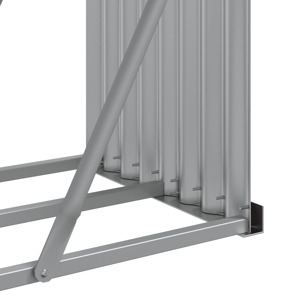 Log Holder Light Grey 180X45X100 Cm Galvanised Steel