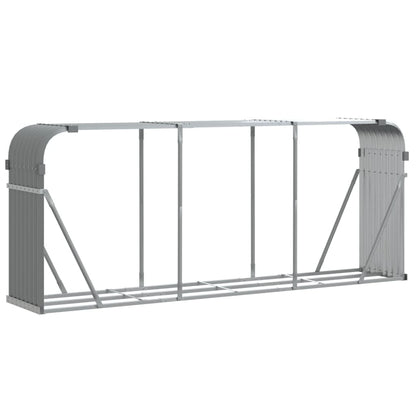 Log Holder Light Grey 234X45X100 Cm Galvanised Steel