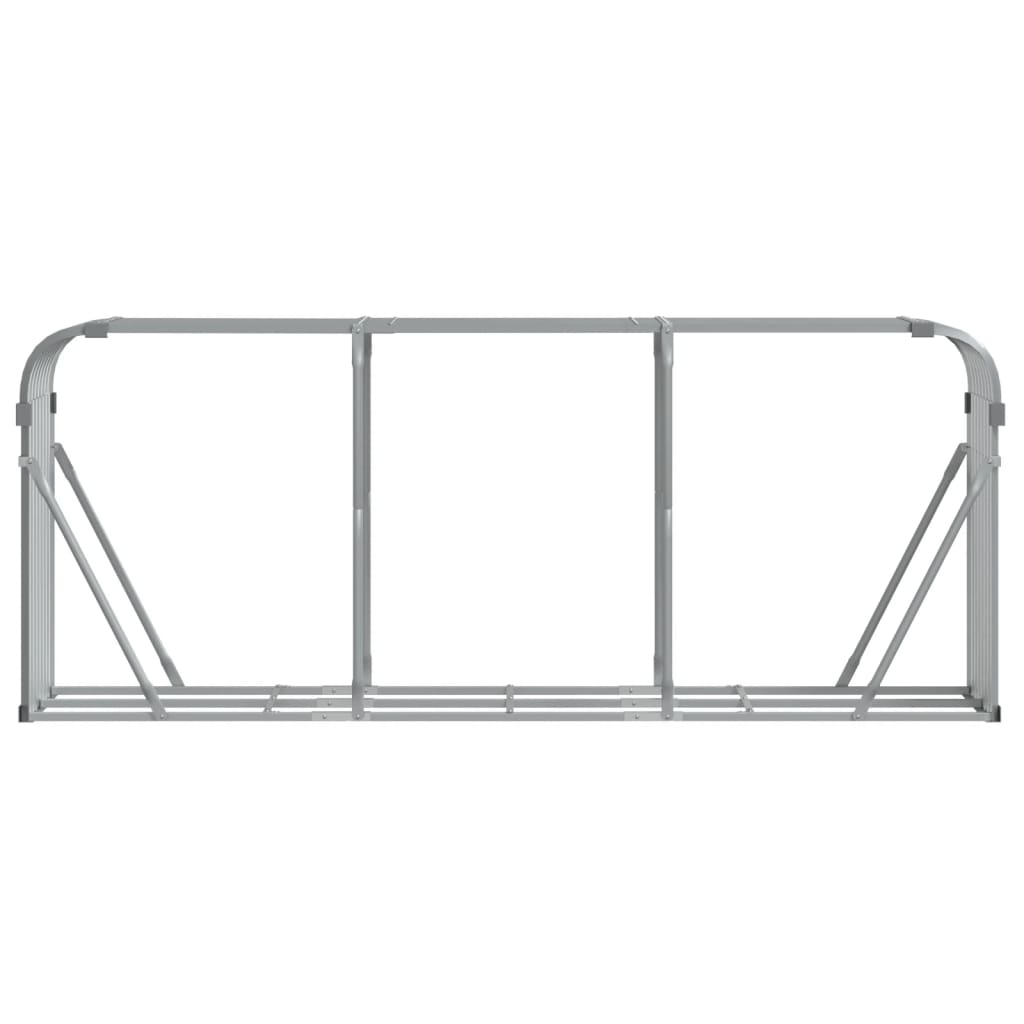 Log Holder Light Grey 234X45X100 Cm Galvanised Steel