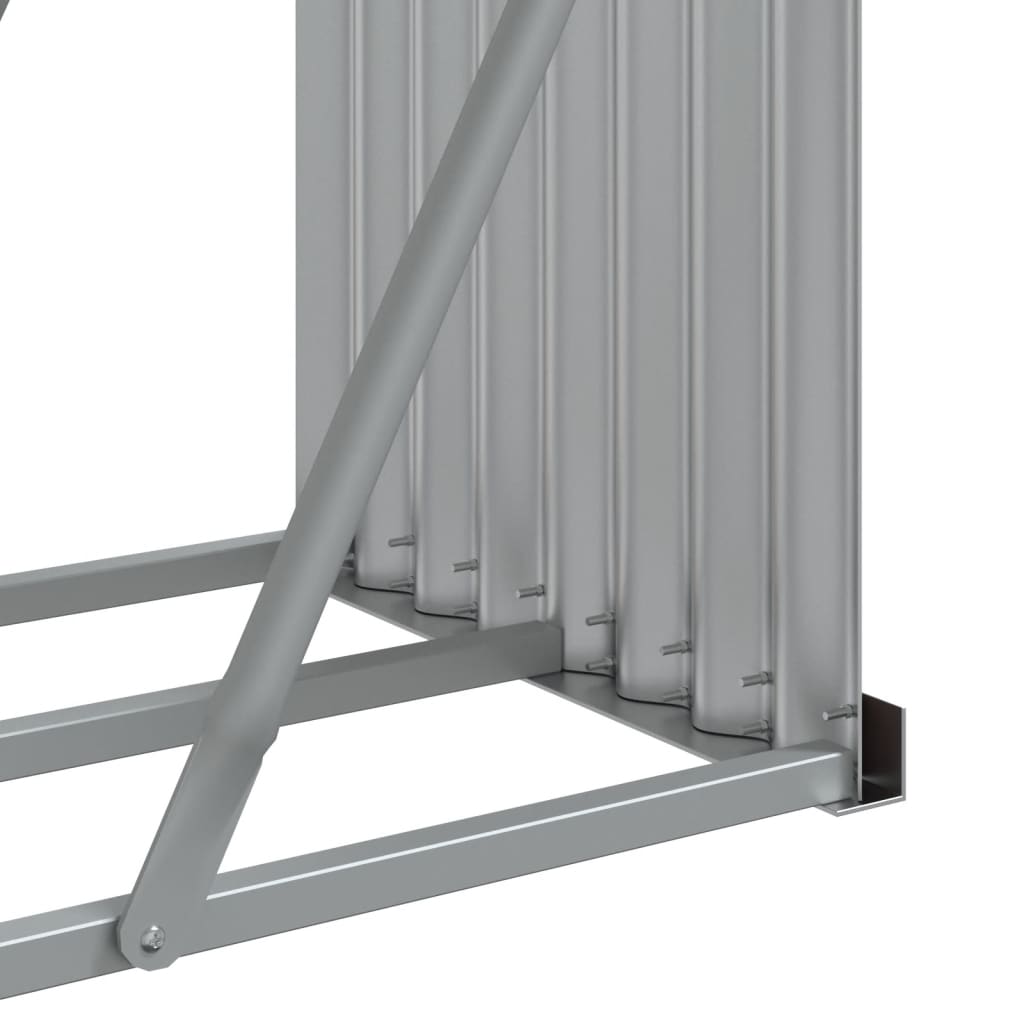 Log Holder Light Grey 234X45X100 Cm Galvanised Steel