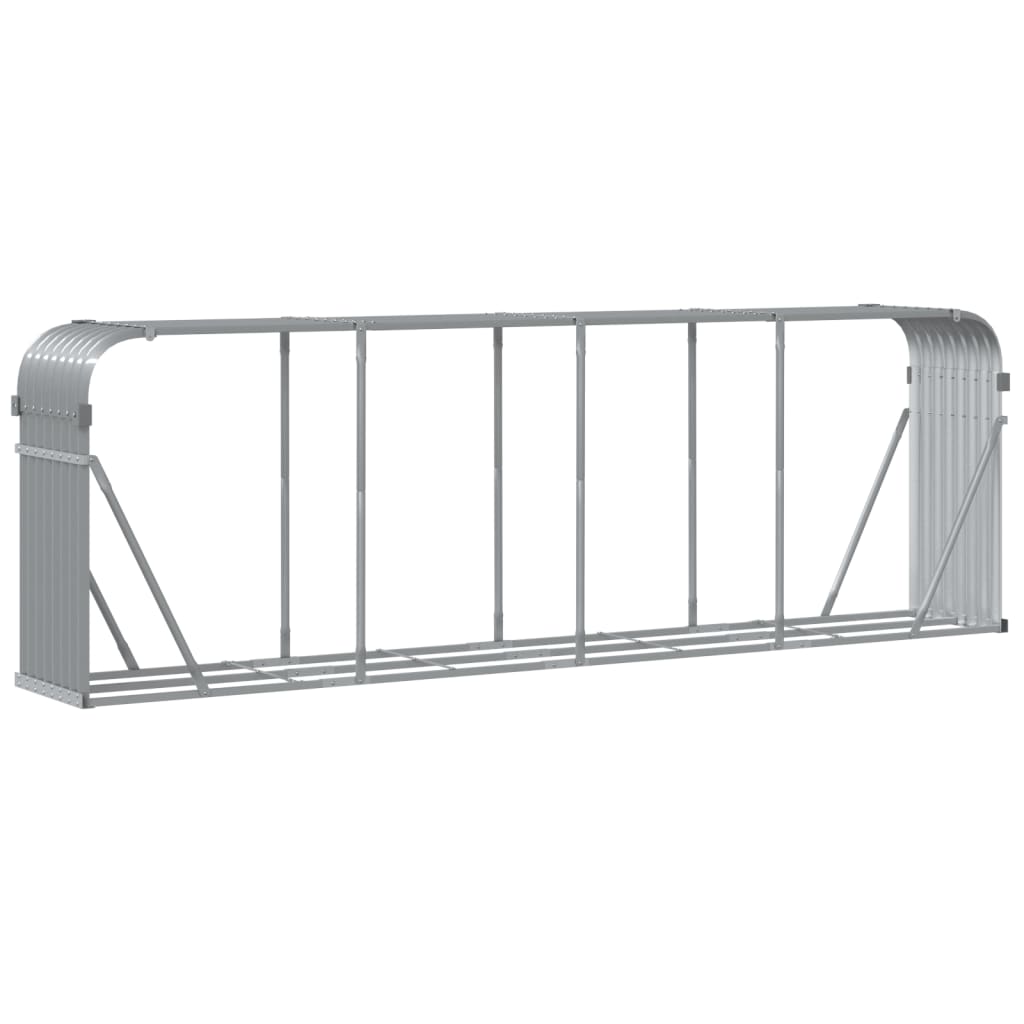 Log Holder Light Grey 300X45X100 Cm Galvanised Steel