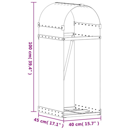 Log Holder Light Brown 40X45X100 Cm Galvanised Steel