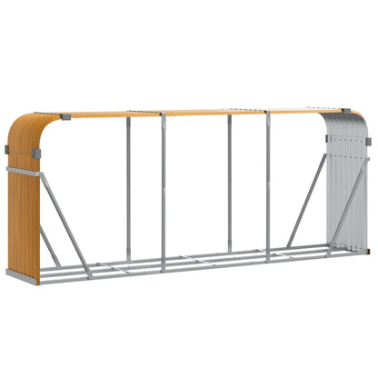 Log Holder Light Brown 234X45X100 Cm Galvanised Steel