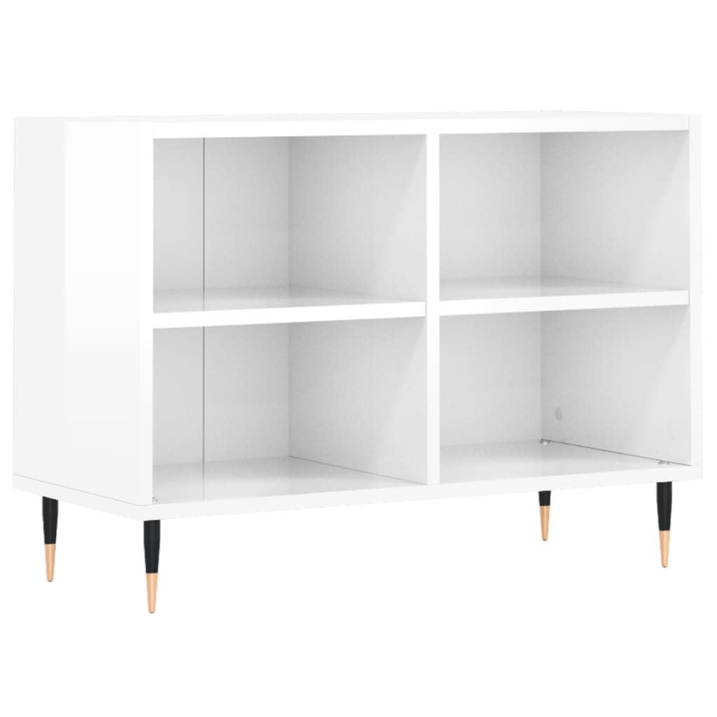 Tv Cabinet High Gloss White 69.5X30X50 Cm Engineered Wood