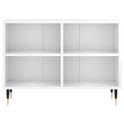 Tv Cabinet High Gloss White 69.5X30X50 Cm Engineered Wood