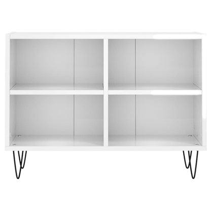 Tv Cabinet High Gloss White 69.5X30X50 Cm Engineered Wood