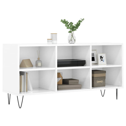 Tv Cabinet High Gloss White 103.5X30X50 Cm Engineered Wood