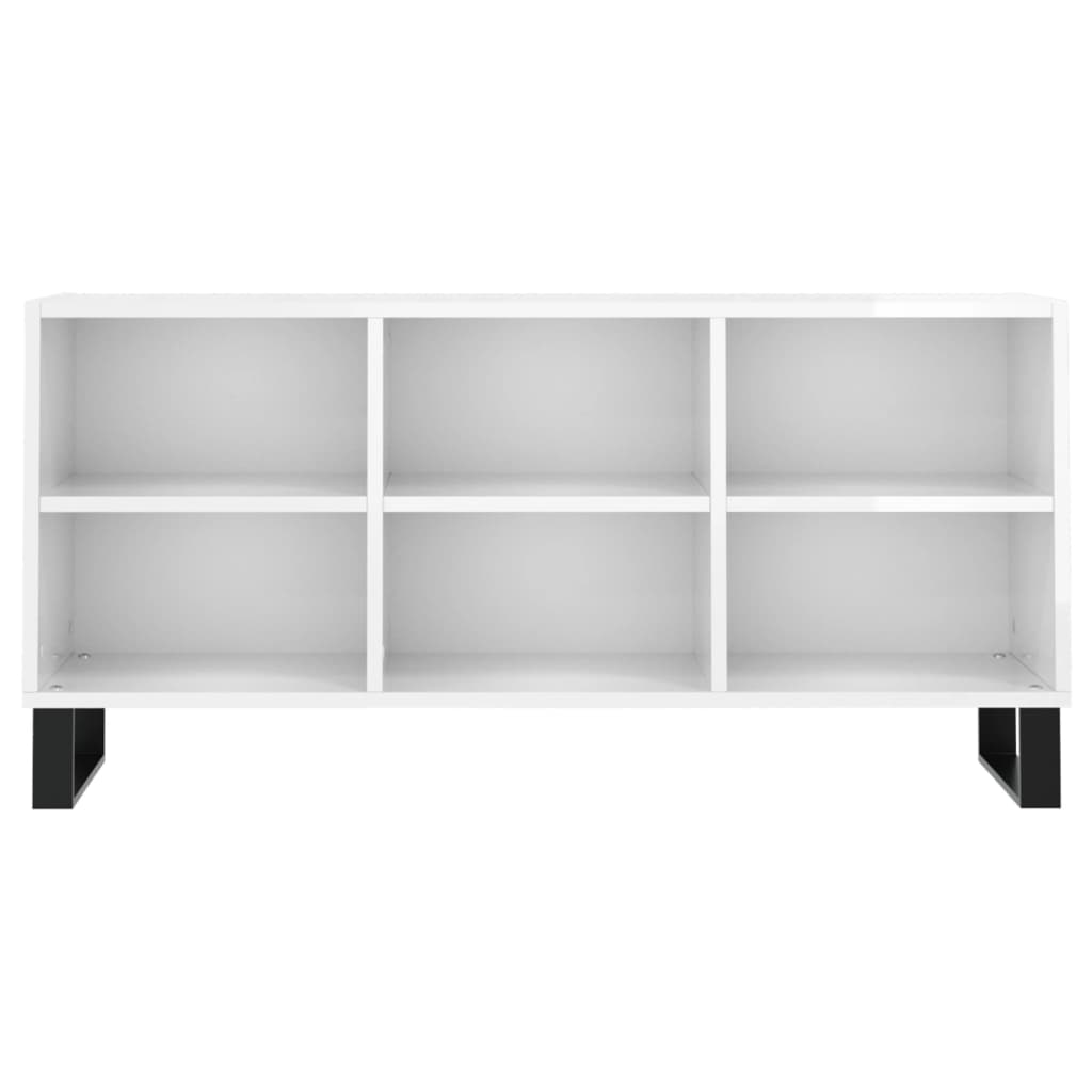 Tv Cabinet High Gloss White 103.5X30X50 Cm Engineered Wood