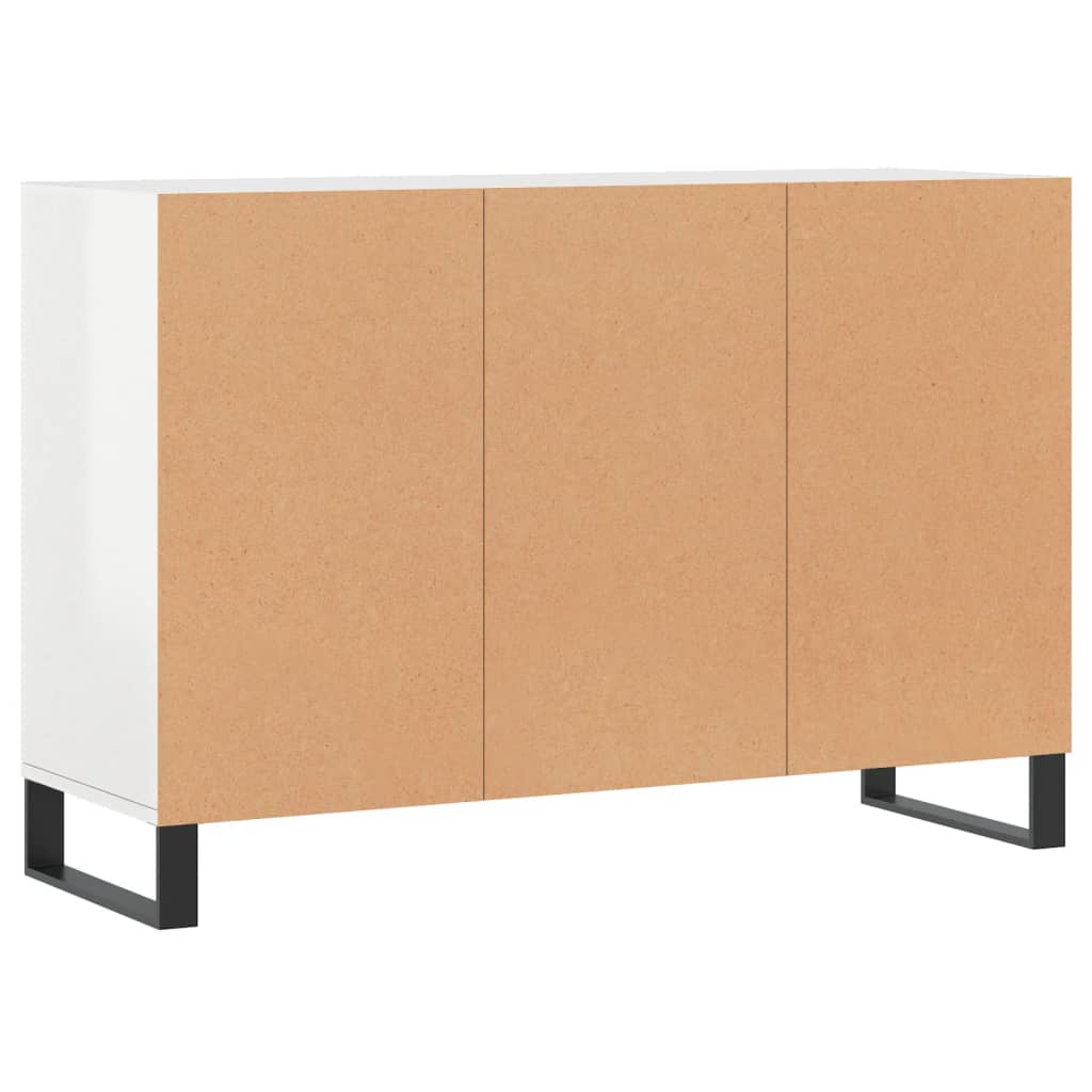 Sideboard High Gloss White 103.5X35X70 Cm Engineered Wood