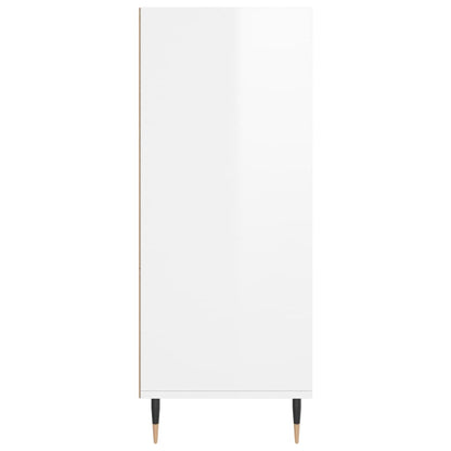 Highboard High Gloss White 57X35X90 Cm Engineered Wood