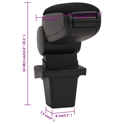 Car Armrest Black 14X33X(32-48.5) Cm Abs