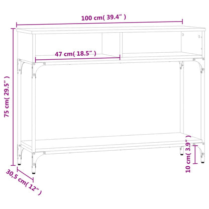 Console Table Black 100X30.5X75 Cm Engineered Wood