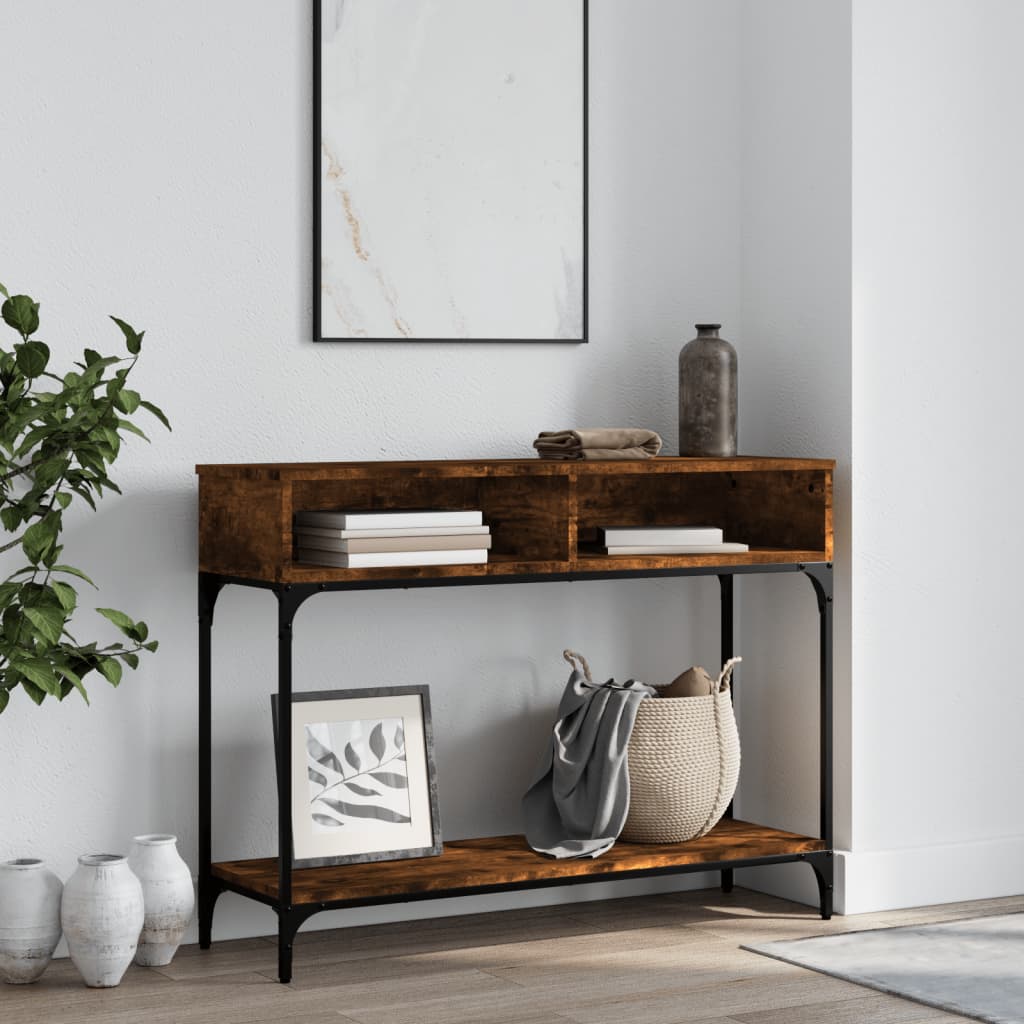 Console Table Smoked Oak 100X30.5X75 Cm Engineered Wood