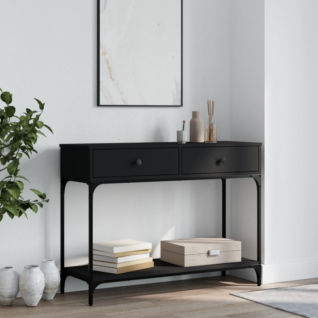 Console Table Black 100X34.5X75 Cm Engineered Wood