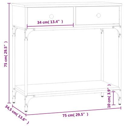 Console Table Black 75X34.5X75 Cm Engineered Wood