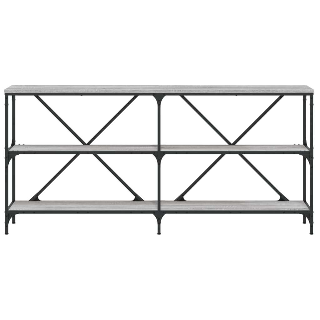 Console Table Grey Sonoma 160X30X75 Cm Engineered Wood And Iron