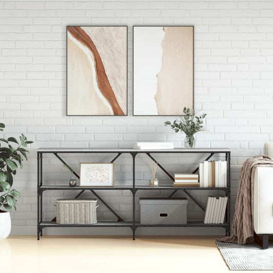 Console Table Grey Sonoma 160X30X75 Cm Engineered Wood And Iron