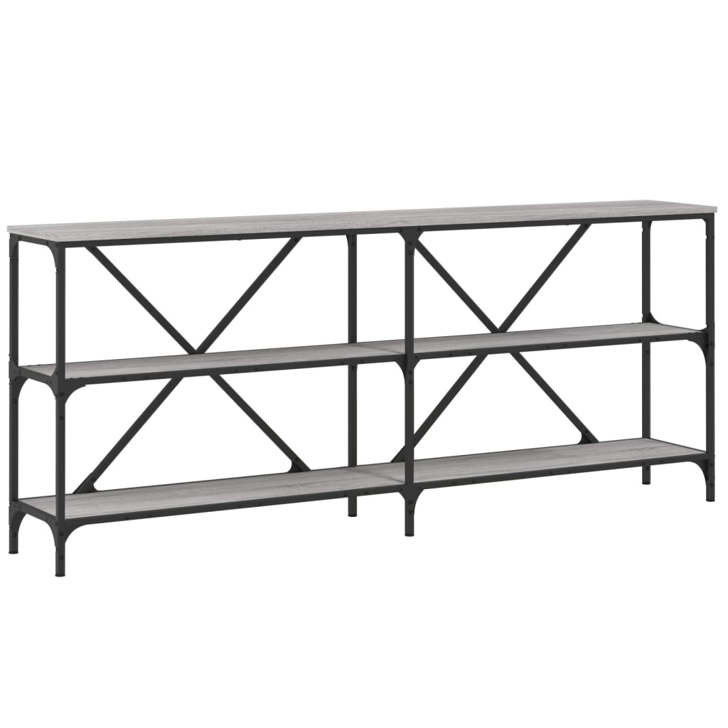 Console Table Grey Sonoma 180X30X75 Cm Engineered Wood And Iron