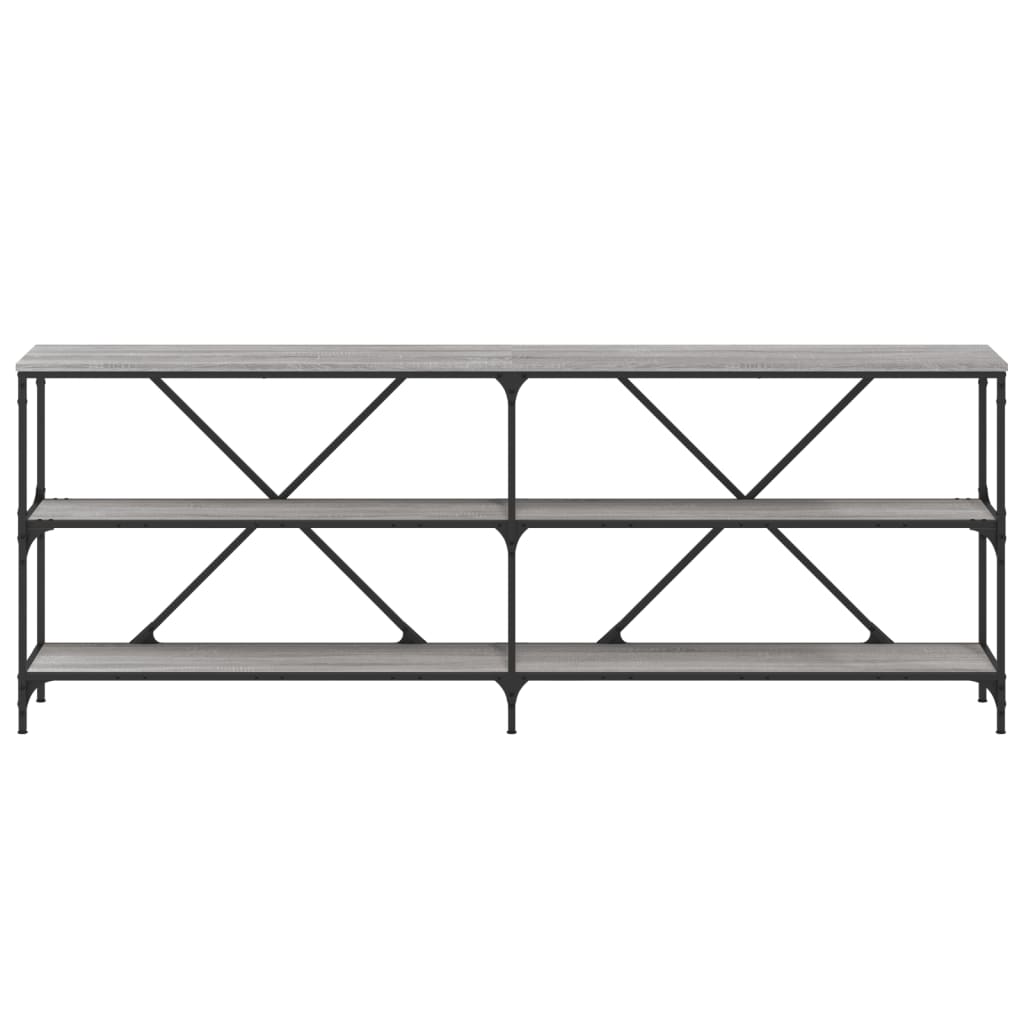 Console Table Grey Sonoma 200X30X75 Cm Engineered Wood And Iron