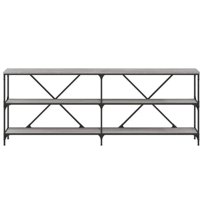 Console Table Grey Sonoma 200X30X75 Cm Engineered Wood And Iron