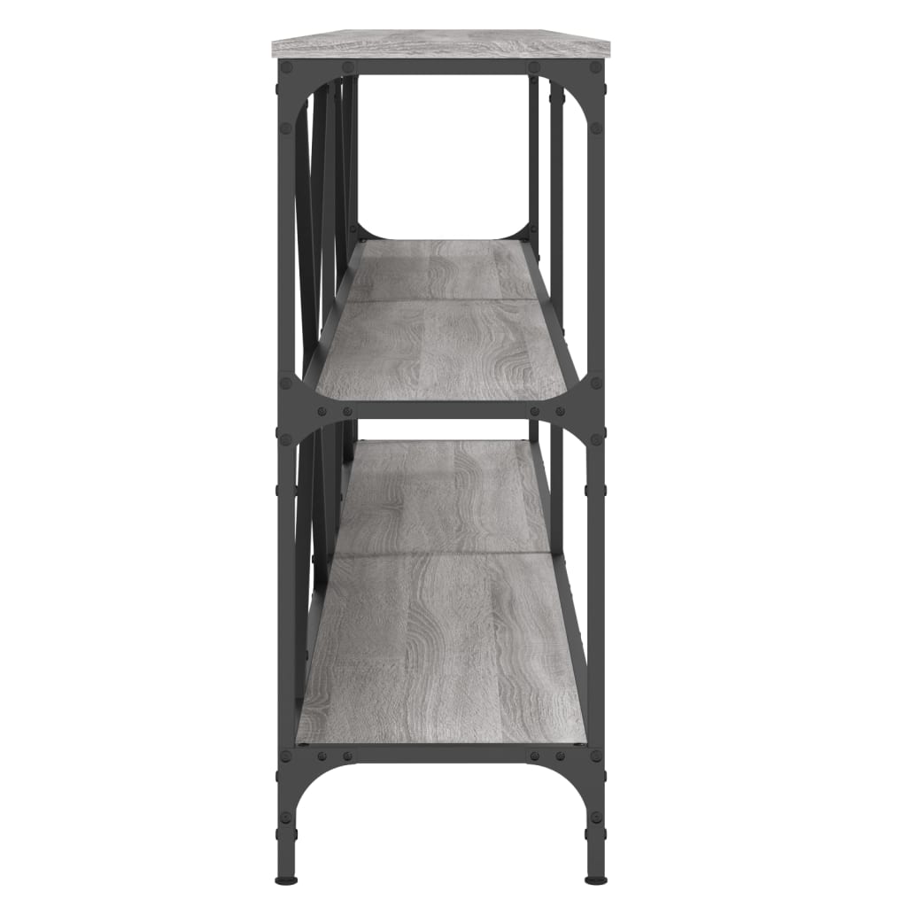 Console Table Grey Sonoma 200X30X75 Cm Engineered Wood And Iron