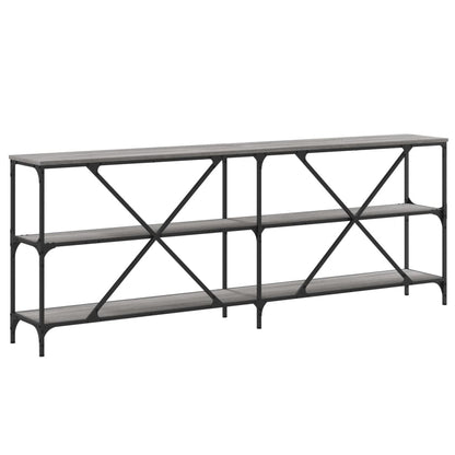 Console Table Grey Sonoma 200X30X75 Cm Engineered Wood And Iron