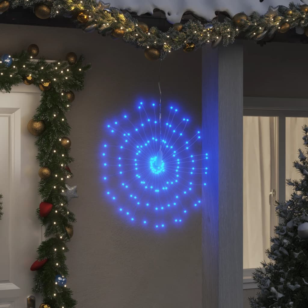 Christmas Starburst Lights 140 Leds 2 Pcs Blue 17 Cm