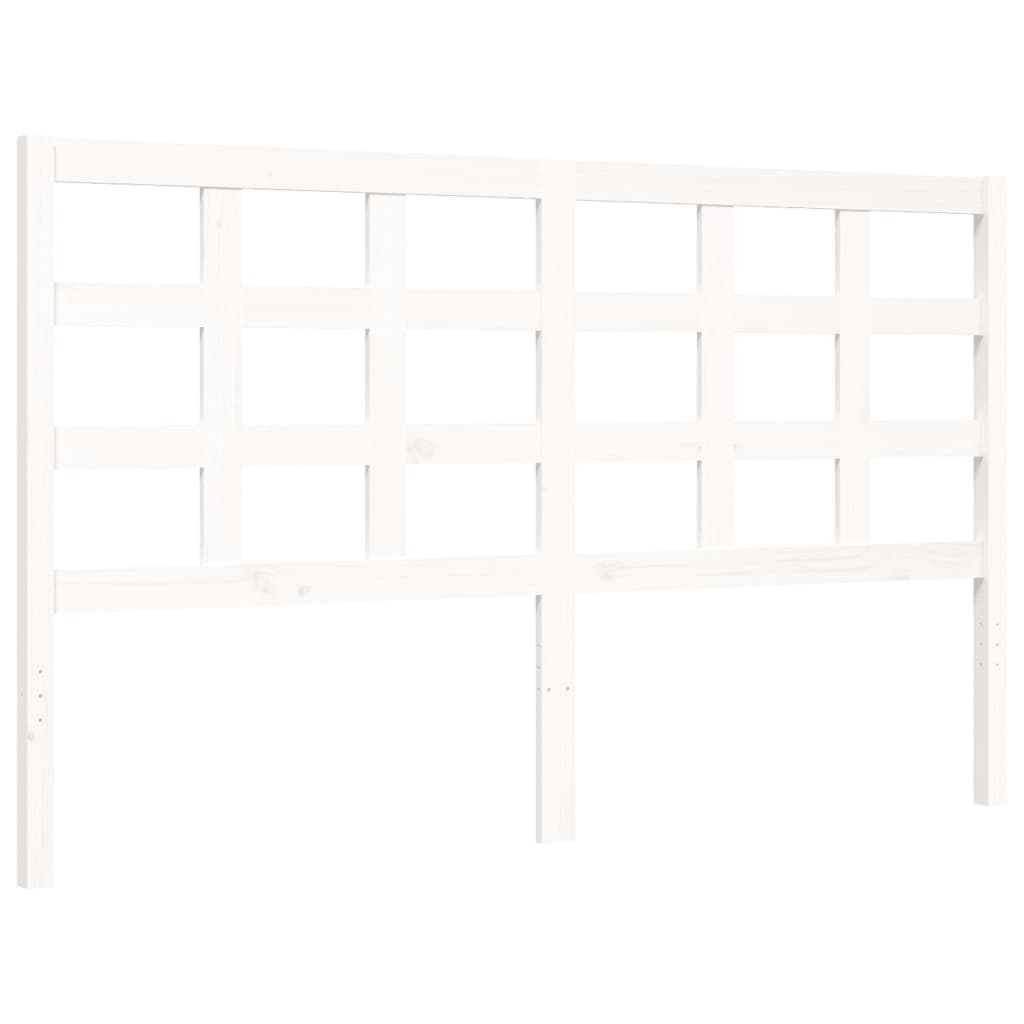 Bed Frame With Headboard White King Size Solid Wood