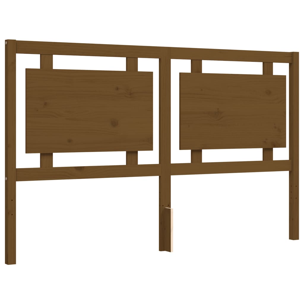 Bed Frame With Headboard Honey Brown King Size Solid Wood