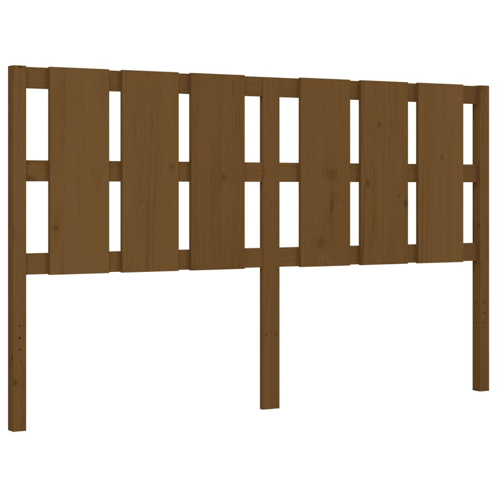 Bed Frame With Headboard Honey Brown King Size Solid Wood