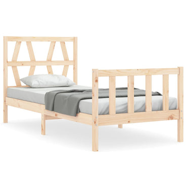 Bed Frame With Headboard Single Solid Wood