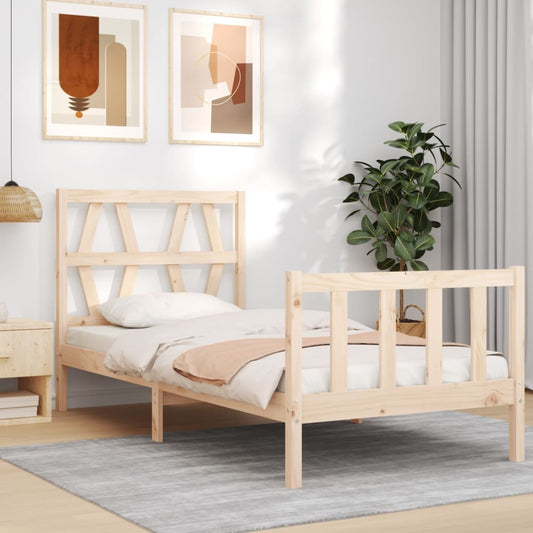 Bed Frame With Headboard Single Solid Wood