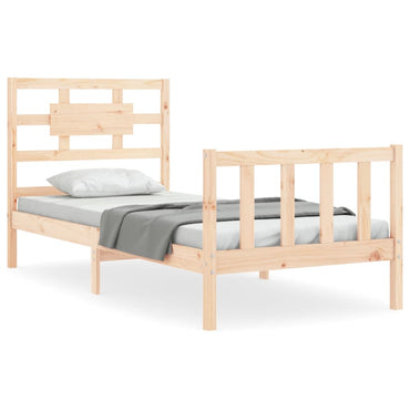 Bed Frame With Headboard Single Solid Wood