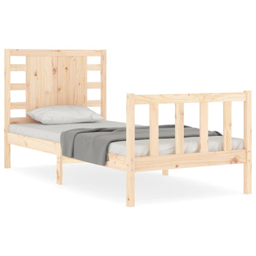 Bed Frame With Headboard Single Solid Wood