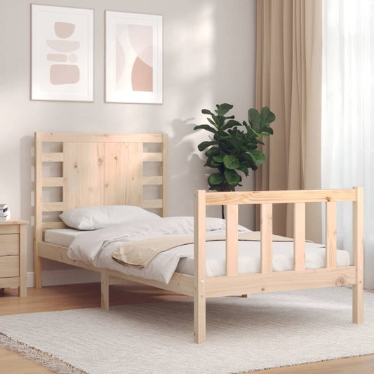 Bed Frame With Headboard Single Solid Wood