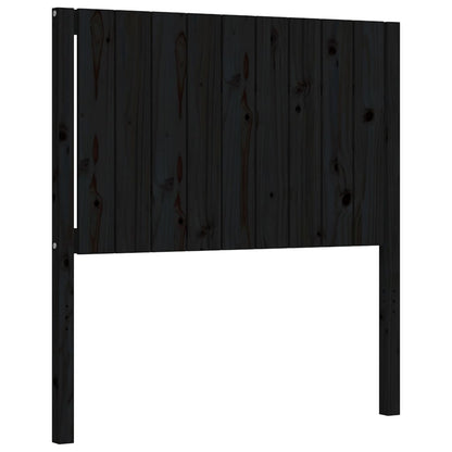 Bed Frame With Headboard Black Single Solid Wood